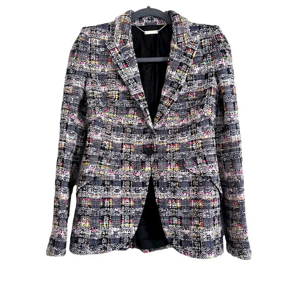 Alexander McQueen Jackets & Blazers - NWOT Alexander McQueen Resort 2016 Tweed Jacket Size IT 38 Navy Multicolor